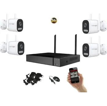 Kompletní kamerový systém Monitorrs Security Wifi IP 4 kamerový set 5 MPix, aktiv (6123K4) (Monitorrs Security)