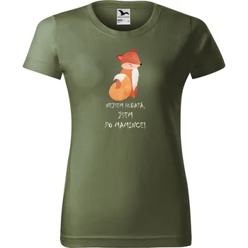 Dámské tričko s potiskem Liška Barva trička: Khaki - 09, Velikost: L