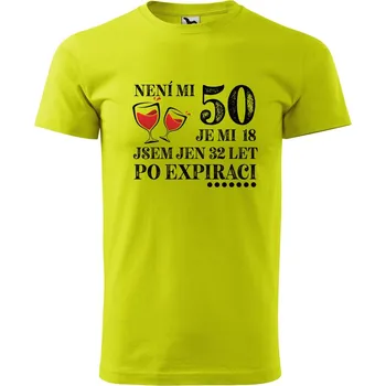 Pánské oblečení Pánské narozeninové tričko Po expiraci Velikost: XL, Barva trička: Limetková