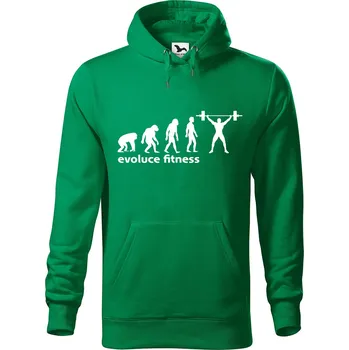 Pánská mikina Pánská mikina s potiskem Evoluce fitness Velikost (muž): L, Vyberte barvu: Středně zelená