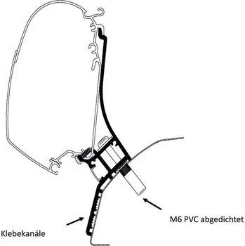 Markýza Adaptér Thule markýza 400cm (centimetry) - Fiat Ducato H2 Lift Roof, LED adaptér