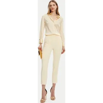 Dámské kalhoty Elisabetta Franchi Kalhoty z materiálu PA-076-51E2 Žlutá Regular Fit 38