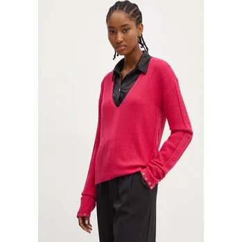 Dámský svetr Vlněný svetr Patrizia Pepe dámský, fialová barva, lehký, 8K0210 KM36 8K0210.KM36 40X, vel. 34