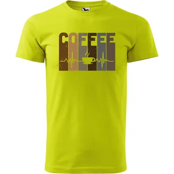 Pánské oblečení Pánské tričko s potiskem EKG coffee Velikost: S, Barva trička: Limetková