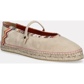 Dámské polobotky Semišové espadrilky Missoni Lola MWB012.005 béžová 01X, EUR 37