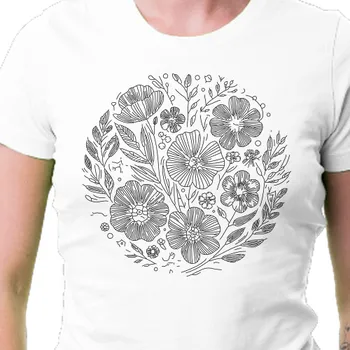 Dámské tričko Tričko Zahradníci | Tričko s omalovánkou - Květiny