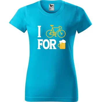 Dámské tričko Dámské tričko s potiskem For beer Barva trička: Tyrkysová - 44, Velikost: L