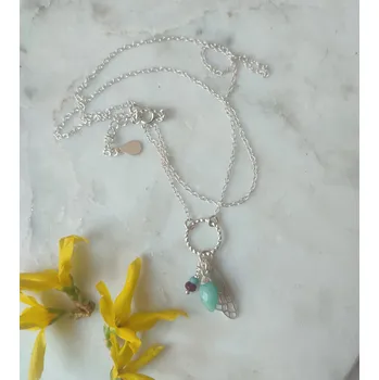 Náhrdelník NA KŘÍDLE VÁŽKY stříbrný náhrdelník s amazornitem