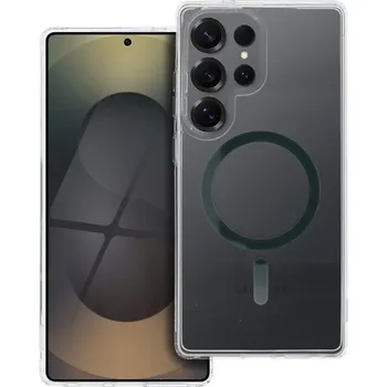 Náhradní kryt pro mobilní telefon Kryt Drop Glue Colorful Ring Mag Cover s Magsafe Samsung Galaxy S25 Ultra dark Green