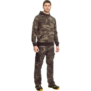 Pánská mikina CRAMBE mikina s kapucí šedá kamufláž XS