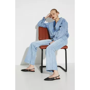 Dámské baleríny Kožené baleríny Medicine černá barva, s odkrytou patou RS25.OBD506 99X, EUR 40