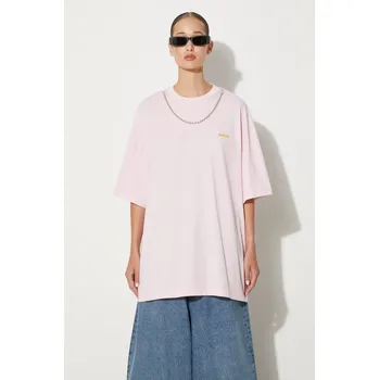 Bavlněné tričko AMBUSH Ballchain růžová barva, BWAA04BF24JER0013616 30X, vel. XS