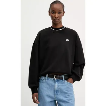 Dámská mikina Bavlněná mikina Vans dámská, černá barva, hladká, VN000P5XBLK1 99X, vel. XS
