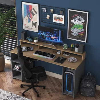 Psací stůl Praktický psací stůl SEFRO 89,5x160 cm, ořech/antracit, odolný LTD