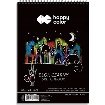 Blok ČERNÝ blok na skicování HAPPY COLOR A5, 80 g/m², 40 listů
