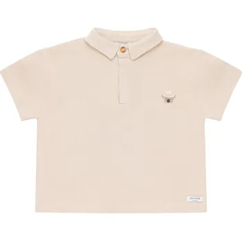 Chlapecké tričko DONSJE AMSTERDAM Triko s límečkem Wouti "Soft Taupe" Donsje VELIKOST: 7-8 let