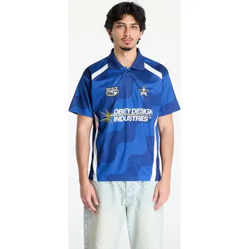Cyklistické oblečení Dres OBEY Soccer Jersey Blue Multi L