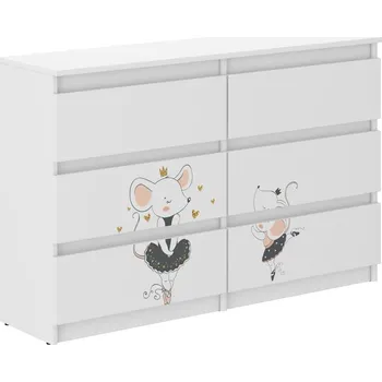 Dětská skříň Dětská komoda s myší 77x30x120 cm