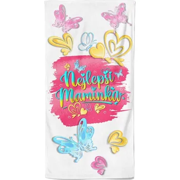 Osuška 140 x 70 cm - Nejlepší maminka s motýlky - blop