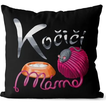 Dekorativní polštářek Polštář 40 x 40 cm - Kočičí máma