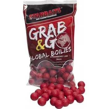 Boilies Proteinové kuličky Starbaits Grab Go Global Jahodový Džem Jahoda 24mm 1kg