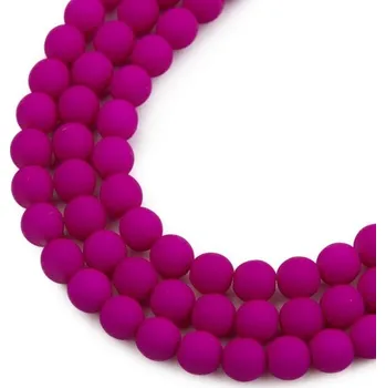 Dětské navlékací korálky Estrela České mačkané korálky Estrela NEON 6 mm fialové