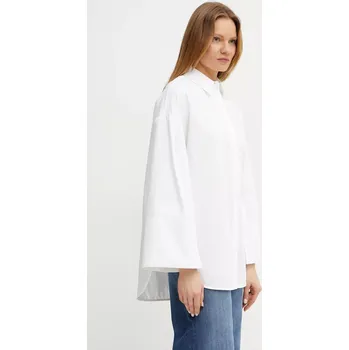 Pánská košile Bavlněná košile MM bílá barva, relaxed, s klasickým límcem, 2516191017600 00X, vel. 34