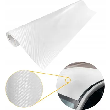Polep vozidla Fólie na Tuning Auta Carbon Bílá 3D 151 cm x 30 m Změna Vzhledu Auta