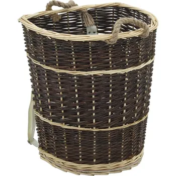 vidaXL Nůše na dřevo s popruhy 44,5 x 37 x 50 cm přírodní vrba [286973]