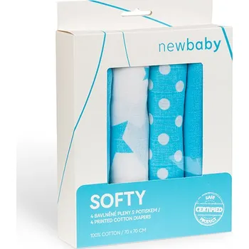 Plena Bellatex Bavlněné pleny s potiskem 4ks Bílá,Tyrkysová