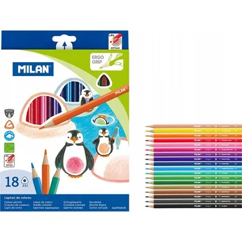 Pastelka Sada dřevěných PASTELKY MILAN PASTELKY školy, 18 barev