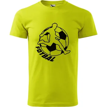 Pánské oblečení Pánské fotbalové tričko s potiskem Fotbal Velikost: XL, Barva trička: Limetková