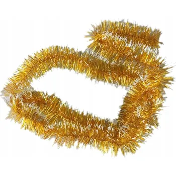 Vánoční dekorace Vánoční řetěz 270x5 cm, 1 ks, zlatý s bílými konci.