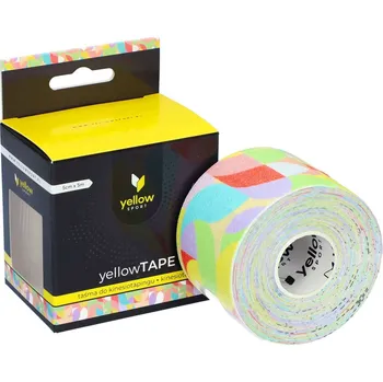 Zdravotnický materiál Kinezio tape YELLOWSPORT 5cm x 5m pastelová abstraktní