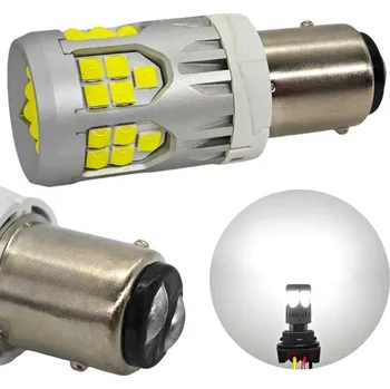 Autožárovka LED žárovka P21/5W BAY15D 10-50V bez poruchy 3000lm bílá motoLEDy 1326