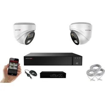 Kompletní kamerový systém MS 4K IP 2 kamerový set se switchem 8 Mpix WDome (6376K2B) (Monitorrs Security)