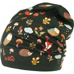 Bavlněná čepice Dráče - Pepe 11, lahvově zelená, lesní zvířátka Barva: Zelená, Velikost: 48-50