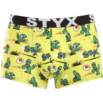 Boxerky Styx Pánské boxerky art sportovní guma kaktusy (G1351) XL