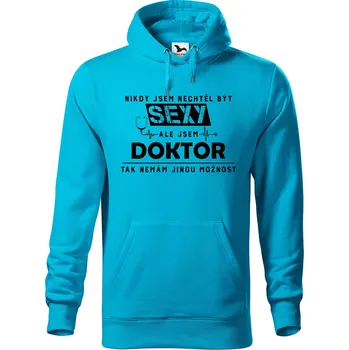 Pánská mikina Pánská mikina s potiskem Sexy doktor Velikost (muž): 2XL, Vyberte barvu: Tyrkysová