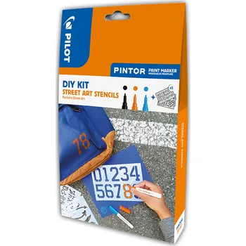 Pilot Pintor, akrylový popisovač Fine, sada 3 kusů / STREET ART ŠABLONY