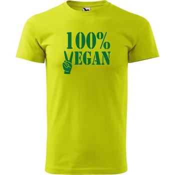 Pánské oblečení Pánské tričko s potiskem 100% vegan Velikost: XL, Barva trička: Limetková