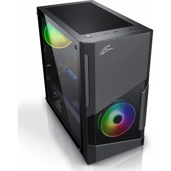 PC skříň EVOLVEO M5, case mATX, průhledná bočnice, černá