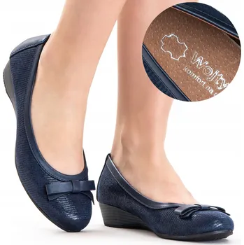 Dámské polobotky Polobotky s koženou stélkou, baleríny na klínku, pohodlné, ŠIRŠÍ, lehké Wojtyłko 37