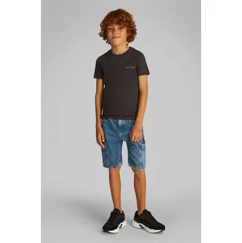 Chlapecké tričko Dětské bavlněné tričko Calvin Klein Jeans černá barva, s potiskem, IB0IB02454 IB0IB02454.PPYA 99X, vel. 128