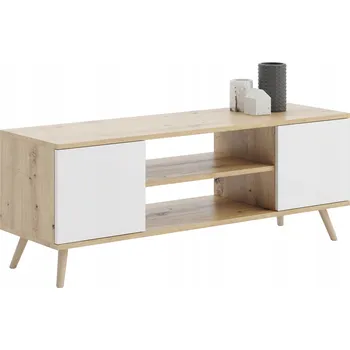 Televizní stolek TV stolek FOCUS Skříňka pod TV Komoda skandinávská 155 cm dub artisan bílá