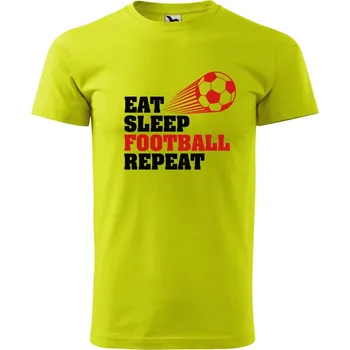 Pánské oblečení Pánské tričko Eat sleep football Velikost: L, Barva trička: Limetková