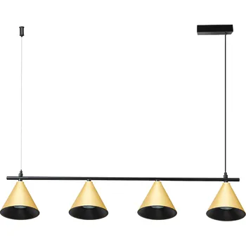 Závěsné svítidlo Cone, 4x zlaté/černé kovové stínítko, b