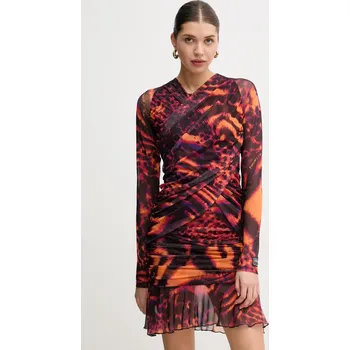 Dámské šaty Šaty Versace Jeans Couture oranžová barva, mini, 78HAO971 JS467 78HAO971.JS467 22X, vel. 34