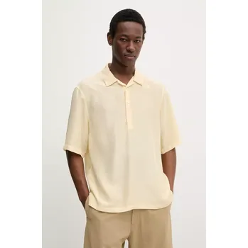 Pánské tričko Hedvábné polo tričko BARENA VENEZIA Camicia Mola žlutá barva, CAU5072.4134 10X, vel. 50