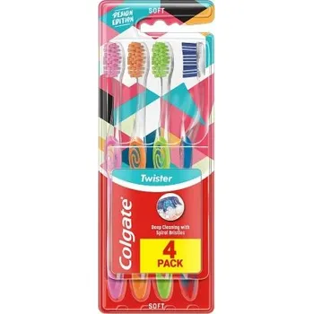Zubní kartáček Colgate Twister Design Edition zubní kartáček měkký 4 ks